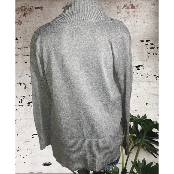 Say What? Vintage Open Front Textured Cardigan Gray Size S Cotton Poly Blend - Picture 3 of 5